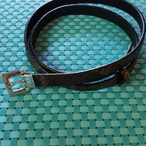 BCBG leather python printed thin belt